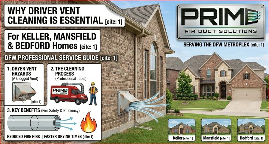 Why Keller, Mansfield & Bedford Homes Need Professional Dryer Vent Cleaning