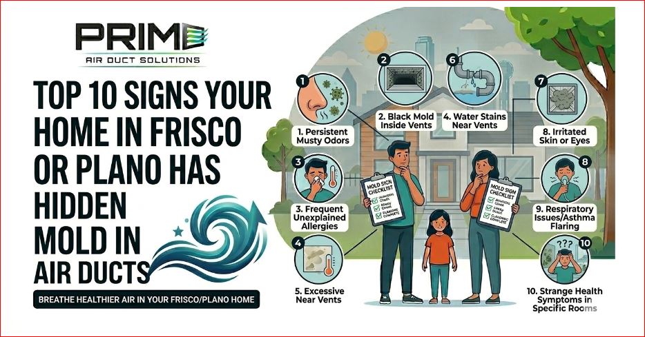 Top 10 Signs Your Home in Frisco or Plano Has Hidden Mold in Air Ducts