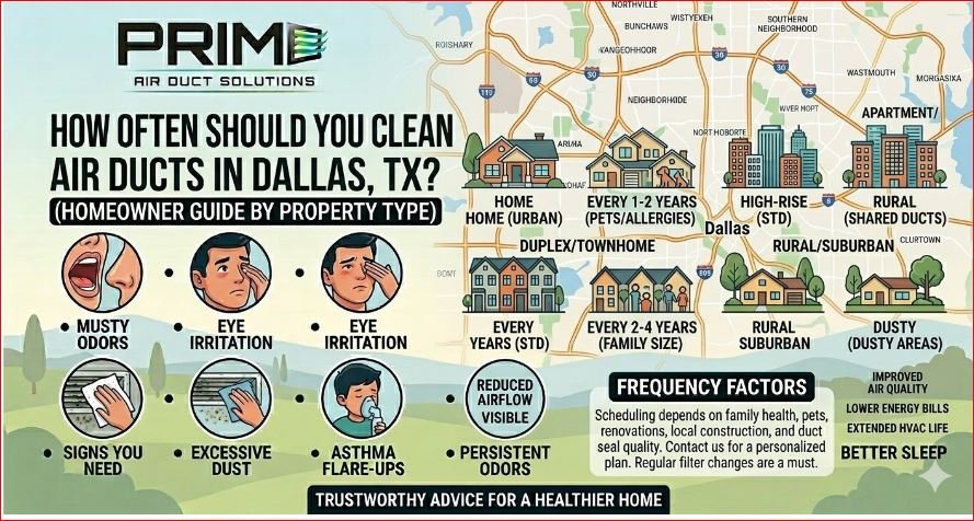 how often should you clean air duct in tx