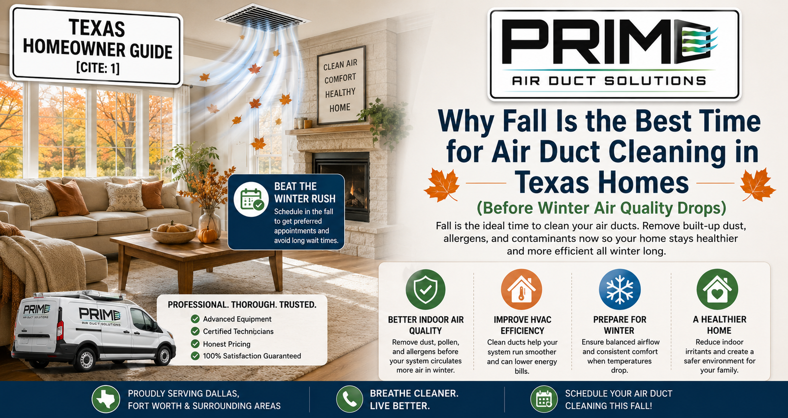 Why Fall Is the Best Time for Air Duct Cleaning in Texas Homes